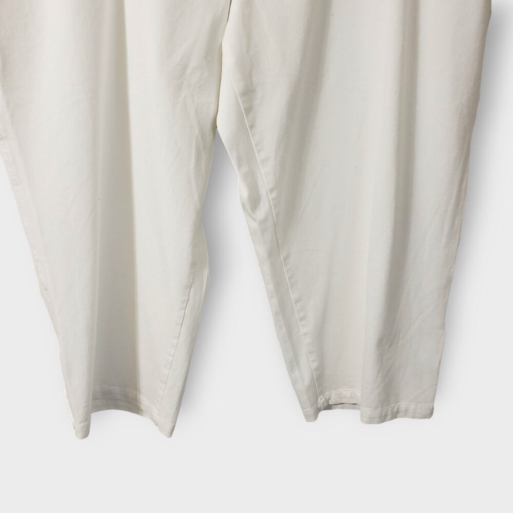 Talbots Woman Heritage White‎ Straight Cropped Pants 22W Stretch Pockets Summer - Picture 3 of 12